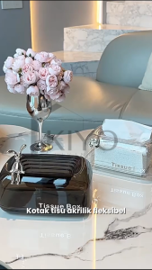 KIYO Kotak Tisu Fleksibel Portable / Kotak Penyimpanan Tisu Foldable Warna Estetik Transparan Blink / Tempat Tisu Silikon Waterproof Mobil Rumah Kantor Lucu