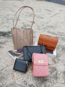 5 PCS PAKET USAHA TAS WANITA ENISAH + AUREL + DOMPET + SLINGPHONE + FELISHA