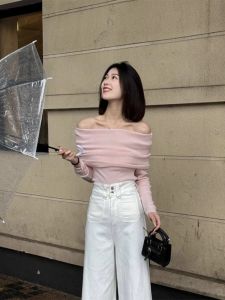 HUOLISI | Off Shoulder Knitwear Long Sleeve Top