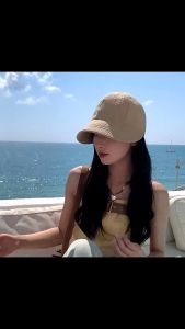 kirim segera! Topi matahari wajah kecil wanita modis Korea baru topi pantai topi ember portabel topi matahari cocok untuk semua topi gadis wajah topi anti panas matahari topi wanita terbaru 2023 topi korea style wanita