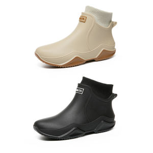 MOJOYCE Men Women Insulated Waterproof Rain Boots Anti-Slip Garden Shoes Durable Rubber Work Footwear for Outdoor Gardening and Construction