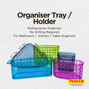 Multipurpose Storage Organiser Basket / Tray / Rack for Bathroom Kitchen Table Organizer Suction