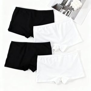4Pcs/Lot Children Girls Panties Underwear Solid Color Boxer Teenage Shorts 10-16Years