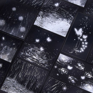 แผ่นสติ๊กเกอร์ตกแต่งสีขาว PET วันฝนตก ตกแต่งฝนตก ตกแต่งภาพ ตกแต่งอัลบั้ม วัสดุกระดาษ แผ่นสติ๊กเกอร์ 3 มิติ