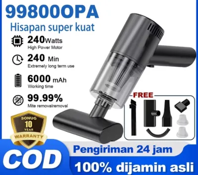 Penyedot debu portabel 99800OPA 240 Watt 240 Menit 6000 mAh 99.99% penghilang kutu 10 tahun garansi COD pengiriman 24 jam 100% dijamin asli