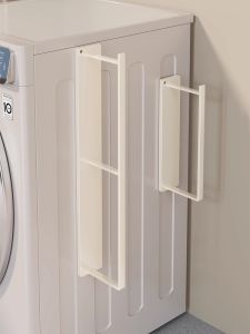 Magnetic Laundry Drying Rack Wall Mounted Multi-Functional Space Saver Organizer for Balcony And Washing Machine by Ti Ju