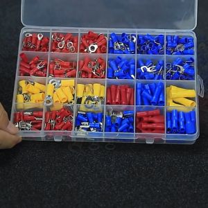 (Clearance Sale)【COD + local seller】300Pcs Assorted Spade Terminals Insulated Cable Connector Electrical Wire Crimp Butt Ring Fork Set Ring Lugs Rolled Kit Brass nose
