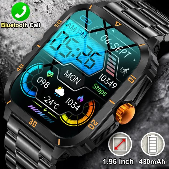 3ATM Waterproof Smartwatch Men 1.96 Inch HD Screen GPS Sports Fitness Tracker Health Monitoring ...