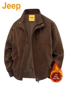 Jeep | Flannel Lined Cotton Jacket Men Autumn Winter Thick Collar