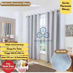 Gorden Blackout Premium Abu muda Silver Glossy Series Florencia