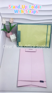 Long Standing Clipboard File Folder With Starp Foldable Paper Organizer Writing Pad Document Folder