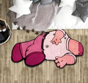 VIKAMA Soft Bedroom Carpet with Cute Cartoon Characters Non-Slip Entrance Doormat Bed Blanket Home Interior Decoration