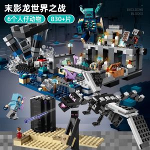 New World Building Blocks Ender Dragon Steve Creeper 6 Mechanism Mountain Cave 8 Minifigures Assembly Toy Educational ABS Plastic