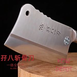 FULLY - Stainless Steel Bone Chopping knife with Steel Handle Chef Knife Pisau Tulang