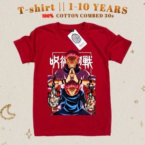 baju kaos jujutsu kaisen ryomen sukuna anak laki laki kaos anak gojo satoru 1-10 tahun