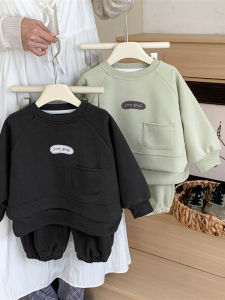 Spring New Arrival Kids Outfit Set for Boys with Patchwork Pocket Design Cotton Blend Comfortable School Uniform Alternative