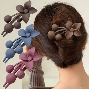 Frosted Flower Hair Clips Grab Matte Duckbilly Hair Claws Clamp Vintage For Women Girls Large Hairpins Hair Accessories Ponytail