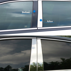 10Pcs Chrome Car Door Middle B C Pillar Post Cover Trim Mirror Effect Styling For Mazda 3 Hatchback Sedan 2014-2018 Window Frame Cetner Column Panel Stainless Steel Material Sticker