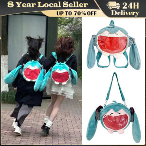 2024 Kawaii Hatsune Miku Cartoon Shoulder Bag Painful Packet Cute Anime Girl Plush Backpack Knapsack Student Bag Kids Gifts Toys