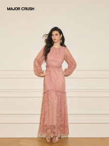 Elegant Graceful Pink Lace Dress