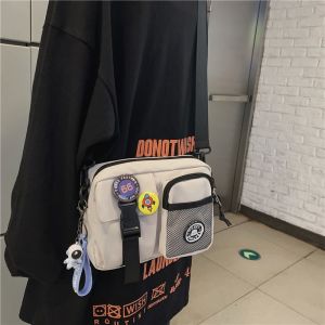 Mens Sling Bag Japanese Street Nylon Crossbody Messenger Bag Fashion Shoulder Bag College Casual Mobile Phone Bag Daily Use
