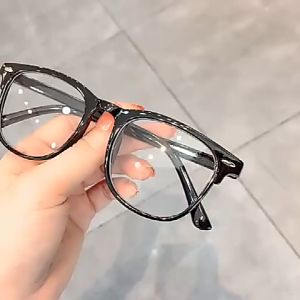 แว่นสายตาสั้น (0 ° -500 °) ป้องกันแสงสีฟ้า ค่าสายตา กรอบรูปหลายเหลี่ยม สไตล์เกาหลี สไตล์แฟชั่น กรุงเทพ