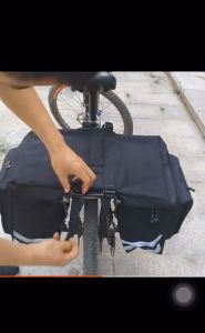 กระเป๋าท้ายจักรยาน กันน้ำ 25L กระเป๋าจักรยาน Bicycle Rack Bag กระเป๋าด้านหลังจักรยาน กระเป๋าสองช่อง กระเป๋าท้ายเบาะหลังจักรยาน SP405