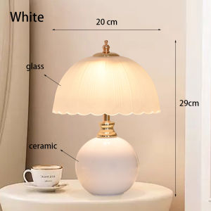 Ceramic Glass Mushroom Table Lamp Bedroom Bedside Table Lamp Desktop Reading Small Book lamp Childrens Room Ambient Light