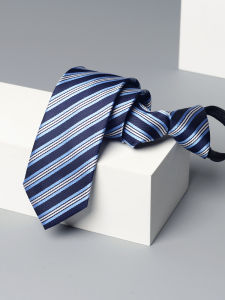 Romguest | Easy Wear Zipper Style Striped Tie 6cm