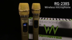RAYHAYES Wireless Microphone Bluetooth with Reciever Dual Handheld Karaoke Mic for Karaoke