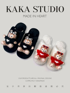 Dép Bông Hoạt Hình Dễ Thương Cho Nữ Dép Bông Mùa Đông Ấm Áp Cho Nam Và Nữ Dép Bông Đế PVC Chống Trượt Cho Gia Đình