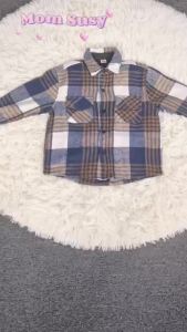 Fashion Baby Girl Boy Plaid Shirt Jacket Cotton Child Shirt Thick Wool Loose Outfit Winter Spring Fall Baby Casual Clothes 3-14Y