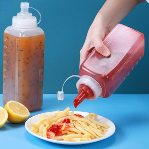 【On Sale】800ML 1000ML Clear Plastic Squeeze Bottle Condiment Dispenser Ketchup Mustard Sauce Bottle Medicine Dispenser Dispenser For Mouthwash Olive Oil Dispenser Bottle Food Dispenser - Lazada