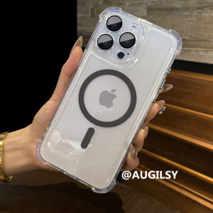 Thickened Colorful Magnetic Absorption Protective Case for iPhone 13 pro Max Full Cover Lens Film Transparent Shockproof Apple 14 pro Case