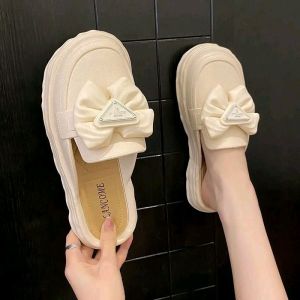 READY STOCK ELynA Women Bowknot Fairy Style Thick Women Ribbon Sandal Soft Sole Flip Flops Kasut Wanita Tapak Tebal bentuk riben diamond Selipar Perempuan Kasut Wanita Shoes Kasut Perempuan Kasut Wanita