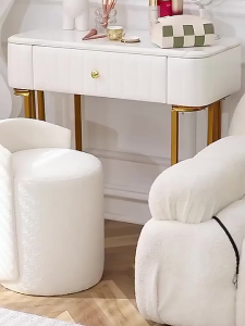 【SG Local Seller 】Upgrade Nordic Simple Modern Dining Dressing Makeup Table Stool Chair With Soft Seat Back Rest