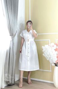 CJ FASHION - DRESS #2222 DAKOTA POCKET BUTTON MIDI DRESS PREMIUM