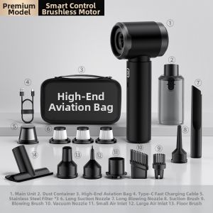 HELLOLEIBOO | Compact Car And Home Use Powerful Wireless Handheld Vacuum Cleaner