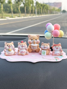 Cute Cartoon Dog Car Decorations Creative Center Console Car Accessories Womens Fashionable Automobile Ornaments Good Luck