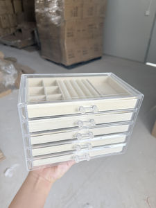 Five-Layer Large Capacity Jewelry Box Earring Stud Organizer Box Home Use Multi-Compartment Classification Storage Box