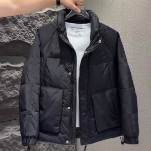 Winter New Mens Lightweight Stand Collar Cotton Jacket Warm Cold Proof Casual Long Sleeve Cotton Coat Outerwear