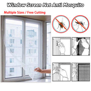 Anti Mosquito Net DIY Removable Large Window Screen Insect Window Net Insect Fly Bug Mosquito Moth Door Netting Window Screen Anti-Mosquito Window Net Self-Adhesive Window Screen Netting Mesh Anti Mosquito Net for Window Screen Net Mesh Screen for Window