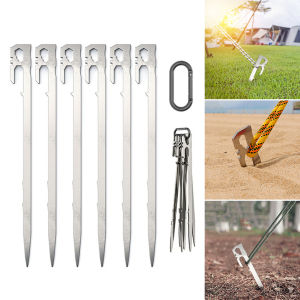 6 cái đinh đóng đất vườn 28cm cắm trại mặt đất chốt đa năng bình inox mở Phụ kiện đi bộ đường dài