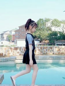 กางเกงว่ายน้ำเด็กชุดว่ายน้ำเด็กผู้หญิงแขนสั้นแยกสาว 099 - 25-38KG