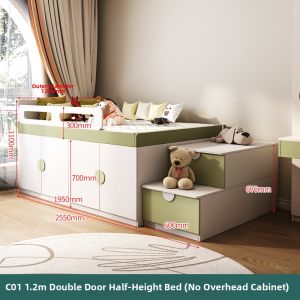 Weimei | Multipurpose Space-saving Low Height Bunk Bed with Desk and Wardrobe