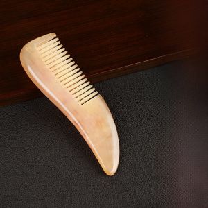 Natural Cow Horn Comb Sharp Tail Comb for Children Girls Long Hair Care Home Use Sharp Tip Dense Teeth No Damage to Hair
