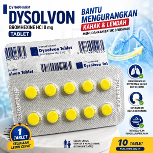 Dynapharm Dysolvon Tablet Bromhexine HCI 8mg 10S (1Strip)