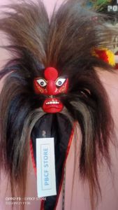 Topeng Bujang Ganong Rambut Bulu Ekor Kuda Asli