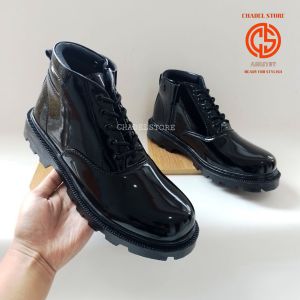 Sepatu Pdh Pantofel Pria Dinas Kerja Harian Kantoran Pesta Polri Tni Security Satpam Basic Hitam Glossy