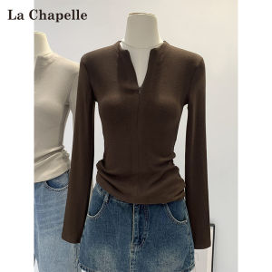 La Chapelle | Áo Thun Tay Dài Thiết Kế Ôm Body Cổ Trụ Nửa